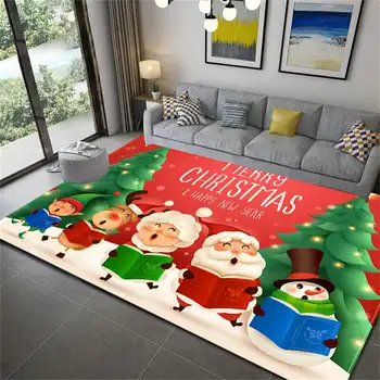 Kalėdų senelis, sniego senis, svetainės kilimas, namų dekoravimas, sofa, stalas, didelis plotas, vaikų neslystantis grindų kilimėlis 1