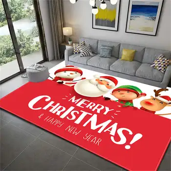 Kalėdų senelis, sniego senis, svetainės kilimas, namų dekoravimas, sofa, stalas, didelis plotas, vaikų neslystantis grindų kilimėlis 3