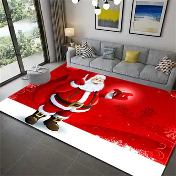 Kalėdų senelis, sniego senis, svetainės kilimas, namų dekoravimas, sofa, stalas, didelis plotas, vaikų neslystantis grindų kilimėlis 5