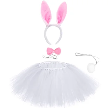 Kids White Easter Bunny Sijonai mergaitei Triušio kostiumas mažyliui Rinkinys vaikams Gimtadienio šventė Šventinė šokių apranga 0
