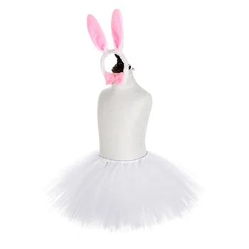 Kids White Easter Bunny Sijonai mergaitei Triušio kostiumas mažyliui Rinkinys vaikams Gimtadienio šventė Šventinė šokių apranga 4