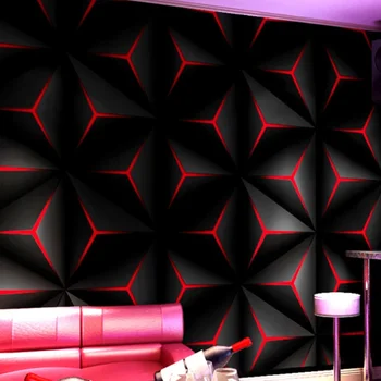 Ktv tapetų salė Flash Sieninė šluostė 3D stereo plokštuma Geometriniai raštai Temos dėžutė Fonas Pape Freska Tapetas 3d