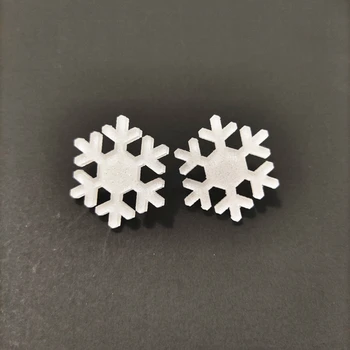 KUGUYS Classic White Snowflake Glitter Star Acrylic Jewelry Stud auskarai moterims Vakarėlių mados aksesuarai