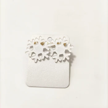 KUGUYS Classic White Snowflake Glitter Star Acrylic Jewelry Stud auskarai moterims Vakarėlių mados aksesuarai 1