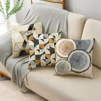 Kūrybingas geometrinis pagalvės užvalkalas Lengvos prabangios svetainės sofa automobilio miegamojo lovos pagalvėlės užvalkalas 45*45cm Pagalvių užvalkalai