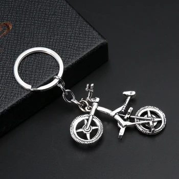 Kūrybinio dizaino lydinio dviračio forma Raktų pakabukas Metalinis modelis Automobilio raktas Žiedas Dekoravimo pakabukas Suvenyrų dovana