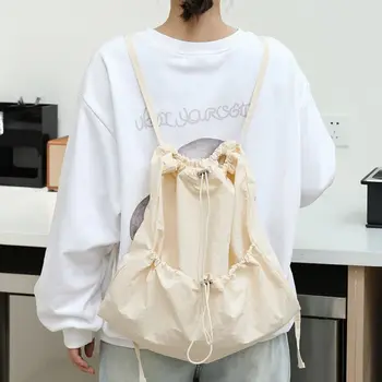 Lauko laisvalaikio raištelių kuprinės Korėjietiško stiliaus didelės talpos lengvas minkštas nailoninis krepšys nišos dizainas Lengvas minkštas nailoninis krepšys Tote krepšys