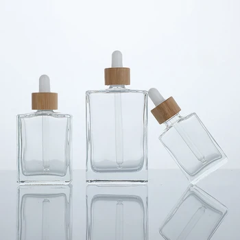 Lašintuvo butelis kvadratinis 30/50/100ml tūbelės stiklinis aromaterapinis skystis eterinio masažo aliejaus pipetei Pakartotinai užpildomų butelių indas