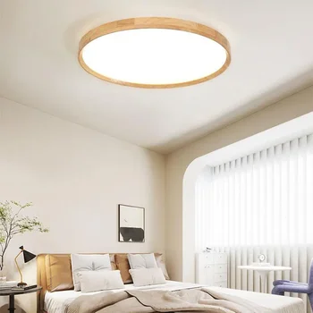 LED lubiniai šviestuvai Modernus šiaurietiškas apvalus šviestuvas Medinis namų koridorius Praėjimas Miegamasis Studijų paviršiuje montuojamas vidaus šviestuvas