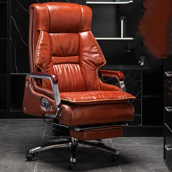 Lounge Comfy Office Chair Mobile Salon Leather Luxury Office Chair Ergonomic Swivel Cadeira de Escritorio Biuro baldai