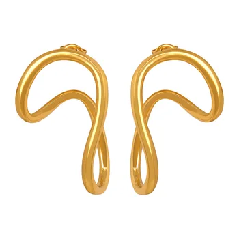 Mada Moteriški papuošalai Tuščiaviduriai auskarai Geometrinis lankelis Mada Individualizuoti auskarai moterims Nemokamas pristatymas