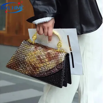 Mados prekės ženklo natūralios odos moteriškos rankinės 2023 Naujas krokodilo raštas Pečių kryžminis krepšys Lady Party Messenger Shell krepšiai