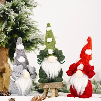 Medžio kabantis ornamentas Vakarėlis Reikmenys Pakabukai Kalėdinės lėlės Nykštukai Pliušinis Xmas Gonk Nykštukas Kalėdų beveidė lėlė