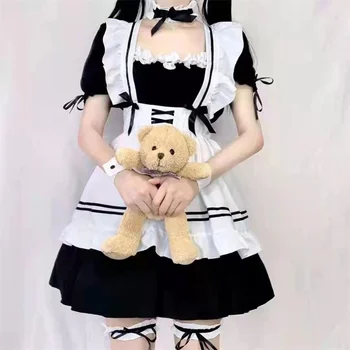 Miela Lolita Juoda tarnaitė Kostiumai Merginos Moterys Miela tarnaitė Cosplay kostiumų animacija Rodyti Japoniškos aprangos suknelės drabužiai 2023