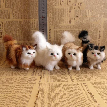 Miela simuliacinė katė Pliušiniai žaislai Minkštas įdarytas kačiuko modelis Netikras katinas Realistai Gyvūnai vaikams Mergaitės Gimtadienis Valentino dienos dovana
