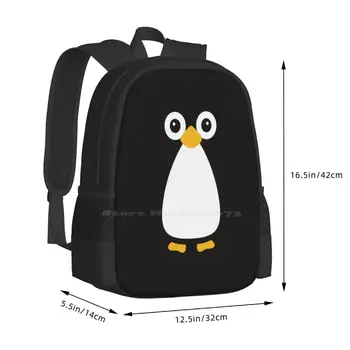 Mielas vektorinis pingvinas Nauji atvykėliai Unisex krepšiai Studentų krepšys Kuprinė Pingvinas Paukštis Gamta Mielas Kawaii Antartica Sniegas Animacinis filmas Funky 2