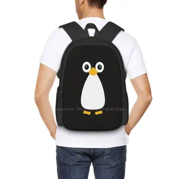 Mielas vektorinis pingvinas Nauji atvykėliai Unisex krepšiai Studentų krepšys Kuprinė Pingvinas Paukštis Gamta Mielas Kawaii Antartica Sniegas Animacinis filmas Funky 5