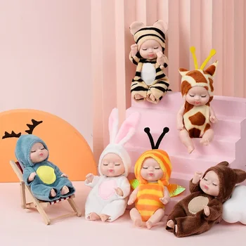 Mielos kūdikio atgimusios lėlės Simuliacija Ramina lėlę 11*5CM Plastikinės lėlės Mergaičių žaislai ir drabužių priedai Atgimusių lėlių rinkinys Žaislas