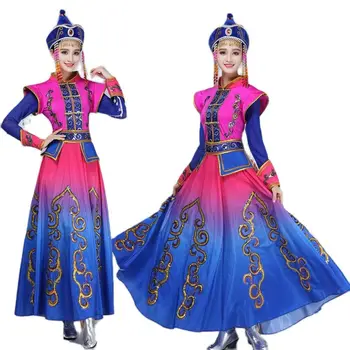 Mongolijos kostiumų scenos spektaklio apranga Elegantiška suknelė Kinų liaudies šokių apranga Festivalio vakarėlio drabužiai