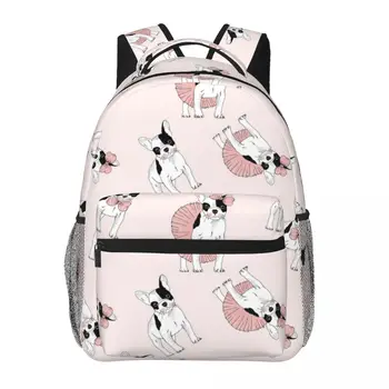 Moteriška kuprinė Frenh Bulldog Girl Pattern mokyklinis krepšys vyrams Lady Travel Bag Casual School Kuprinė