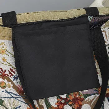 Nacionalinis burės audinio maišas naujas sutirštinta virvė vieno peties didelės talpos krepšys išskirtinio rašto siuvinėjimo krepšys 1