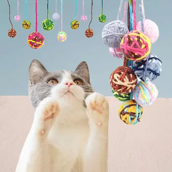 Naminių kačių žaislai yra savaime linksmi kramtyti ir erzinti kačių žaislų kamuoliukus spalvoti vilnos kamuoliukai kačių reikmenys fidget žaislas katėms priedai