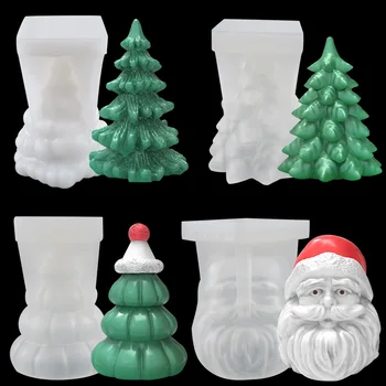 Nauja 3D kalėdinė silikoninė žvakių forma 