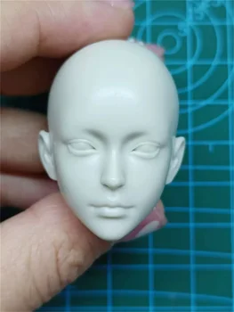 Nedažytos 1/6 japonų gražuolės moters galvos skulptūros anime BIg akių raižytas modelis tinka 12