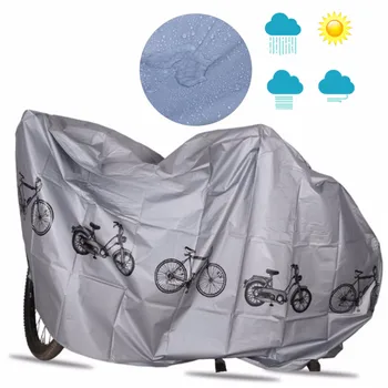 Neperšlampamas dviračio dangtelis Poliesteris apsaugo nuo saulės lietaus dulkių Pilka Juoda 180g 200 * 100 CM elektromobilių dviračių priedai