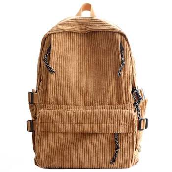 New Corduroy Women Backpack Female Shoulder School Bag for Teens College Women's Travel Backpacks Laptop Computer 5