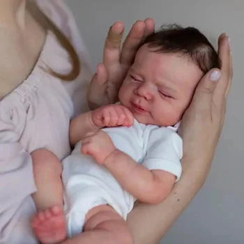 NPK 50CM Bebe Reborn Pascle Baby Doll Soft Cloth Body 3D Skin Visible Veins Lifelike Real Alive Rankų darbo silikoninės lėlės dovana