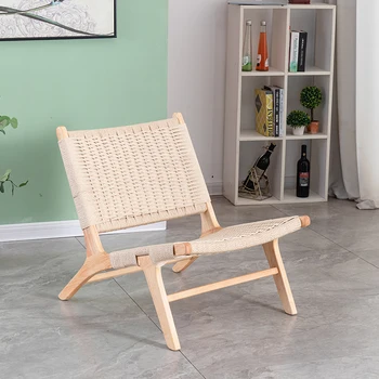Odinės rotango valgomojo kėdės Modernios šiaurietiškos patogios miegamojo poilsio kėdės dizaineris Pinti balneliai Cadeira Japoniški baldai