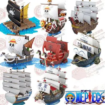 One Piece Bandai Anime Figure Thousand Sunny Merry Whitebeard Shanks Pirate Ships Assembly Figurine Decoration ModelToys Gift