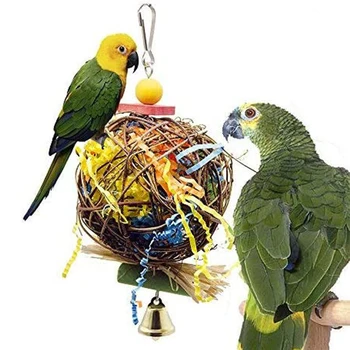 Paukščių žaislai Spalvingas paukščių smulkinimas Pašarai Kabantis narvas Žaislas Conure Cockatiel Budgies Lovebird Papūga