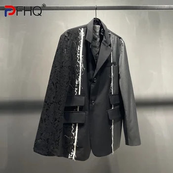 PFHQ Trend Nišinis dizainas Susidėvėjęs nėrinių kostiumas Paltas Blazer Vyriškos Moteriškos Korėjiečių originalios Dėvėtos Aukštos kokybės striukė Elegantiška