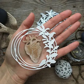 Piggy Craft metalo pjovimo štampai supjaustyti pelėsiai Vaisių lapų žiedas 