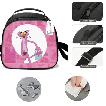 Pink Panther Pietų krepšys vaikams Anime figūrėlės raštas Spausdinti priešpiečių dėžutę s Nešiojamas lauko pikniko vaikas Atgal į mokyklą