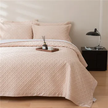 Prabangus šilkinės lovatiesės antklodės komplektas Karalienės dydis 3 dalių lovatiesė ant lovos dygsniuotas lovos užvalkalas CHAUSUB siuvinėtas vasaros guodėjas