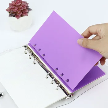 Purpurinis A6 palaidų lapų daliklis ir pertvara PP Skaidrus matinis palaidų lapų universalus nešiojamojo kompiuterio daliklis Priedų krepšys 6 vnt/komplektas