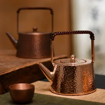 Rankų darbo arbatinukas, arbatos virdulys, kaltas amatas, grynas varinis arbatas, 400ML 0