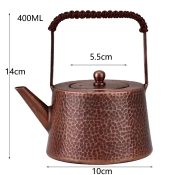 Rankų darbo arbatinukas, arbatos virdulys, kaltas amatas, grynas varinis arbatas, 400ML 5