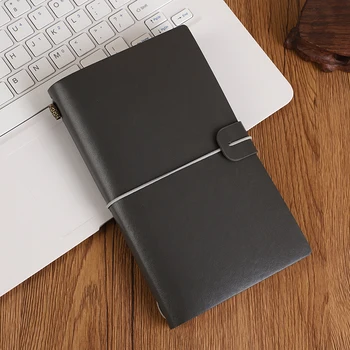 Retro A6 Soft Pu Leather Travel Journal Notebook Palaidų lapų segtuvas Dienoraštis Dienotvarkės planuotojas Mokyklos raštinės reikmenys