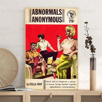 Retro LGBT Print Plakatas Nenormalus Anoniminis Vintage Pulp Culture Drobės tapyba Sienų meno dekoras