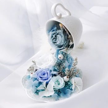 Rožės šiaurietiško stiliaus puodelio lėkštė Nemirtinga gėlė Džiovinta gėlė Vazos dekoravimas Svetainės kūrybinė pakaba Puodelio dekoravimas