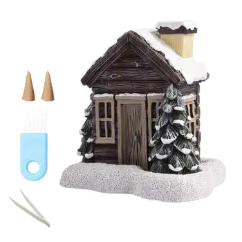 Rąstinis namelis Smilkalų kūgio degiklio derva Smilkalai Stalviršio ornamentas Naujųjų metų dovanai Spalvingi kalėdinių rąstų dekoravimo priedai