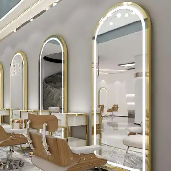 Salono stačiakampis Didelis berėmis ryškus su LED šviesos salono veidrodžiu Makiažo kirpėjas