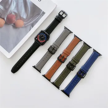 Silikoninė odinė laikrodžio apyrankė, skirta Apple Watch 7 41 45MM Series 5 sagties laikrodžio dirželis, skirtas IWatch 6 5 4 3 2 SE 38MM 42 MM 40mm 44mm