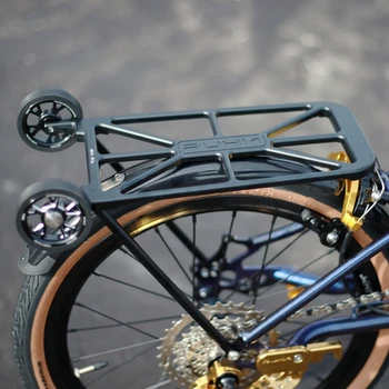 skirta ruhm RC7 Bromptono stovo sulankstomo dviračio stūmimo stovui Aline plačiam kūnui Lengvas ratų stūmimo volas Cline aliuminio CNC 440g 0