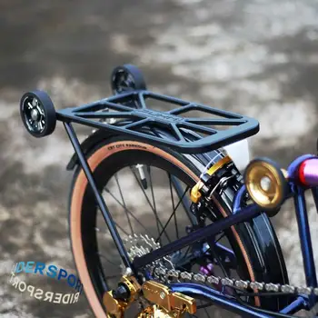 skirta ruhm RC7 Bromptono stovo sulankstomo dviračio stūmimo stovui Aline plačiam kūnui Lengvas ratų stūmimo volas Cline aliuminio CNC 440g 1