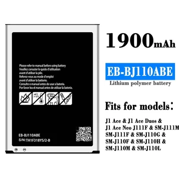 skirta SAMSUNG EB-BJ110ABE baterija 1900mAh Galaxy J1 J Ace J110 J110FM J110F J110H J110L I9198 I9192 I9195 I9190 Bateria